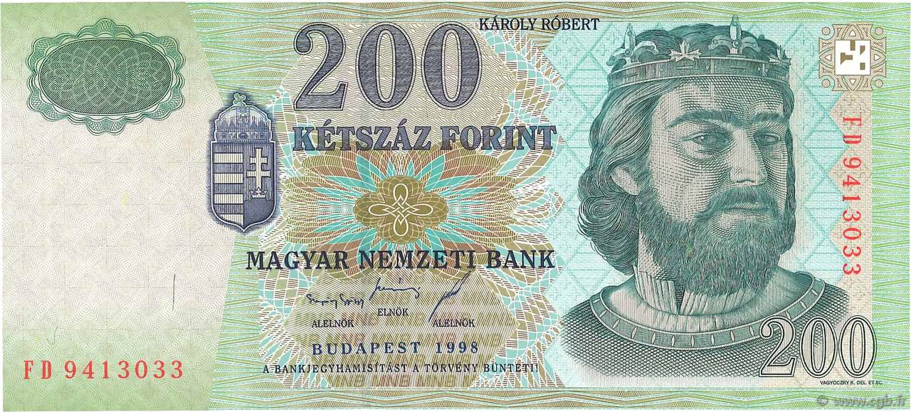 200 Forint UNGHERIA  1998 P.178a AU