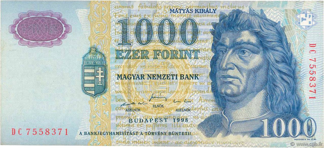 1000 Forint HUNGARY  1998 P.180a VF