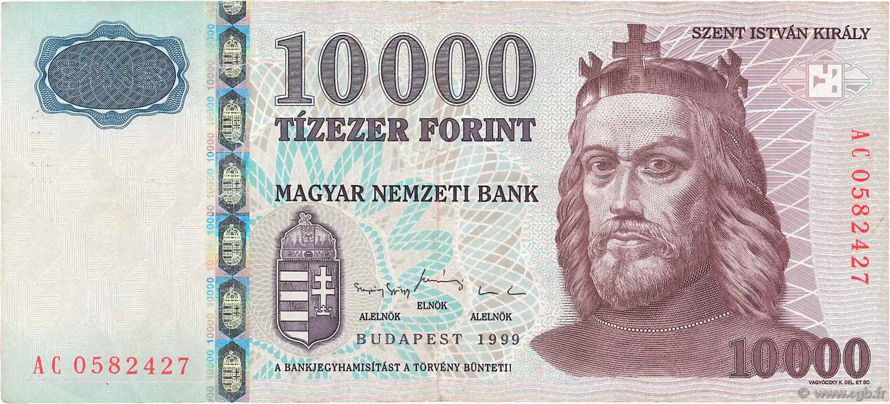 10000 Forint UNGHERIA  1999 P.183c BB