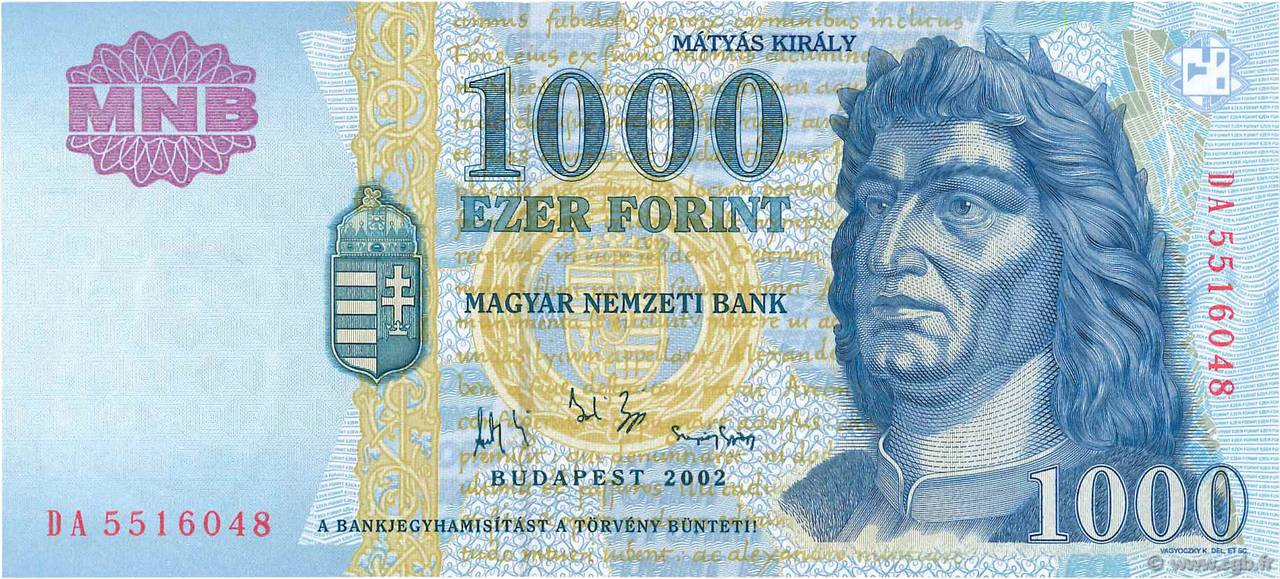 1000 Forint UNGARN  2002 P.189a ST