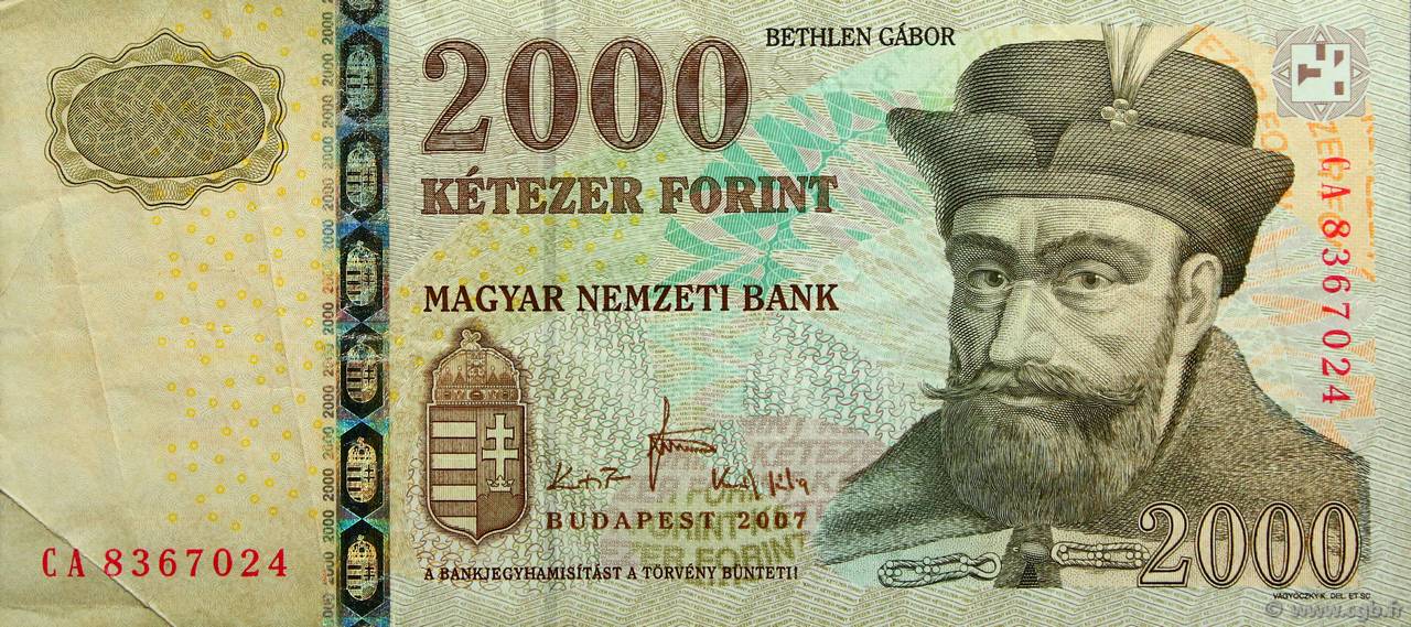 2000 Forint UNGHERIA  2007 P.198a BB