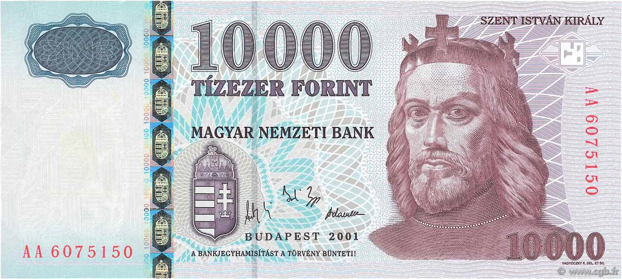 10000 Forint HUNGARY  2001 P.192a UNC