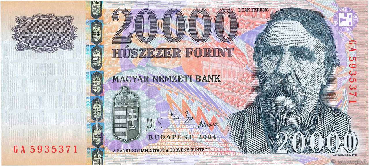 20000 Forint HONGRIE 2004 P 193a B97 6296 Billets