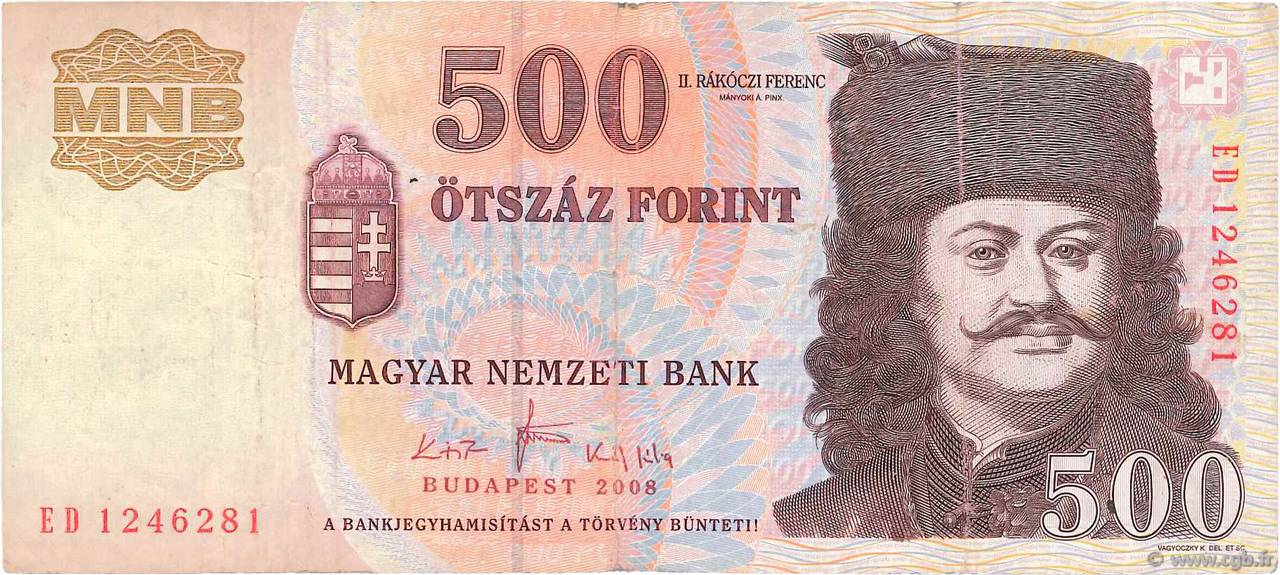 500 Forint HUNGRíA  2008 P.188f BC