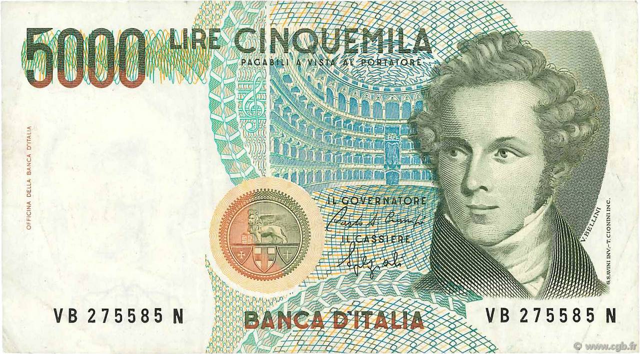 5000 Lire ITALIE  1985 P.111b TTB