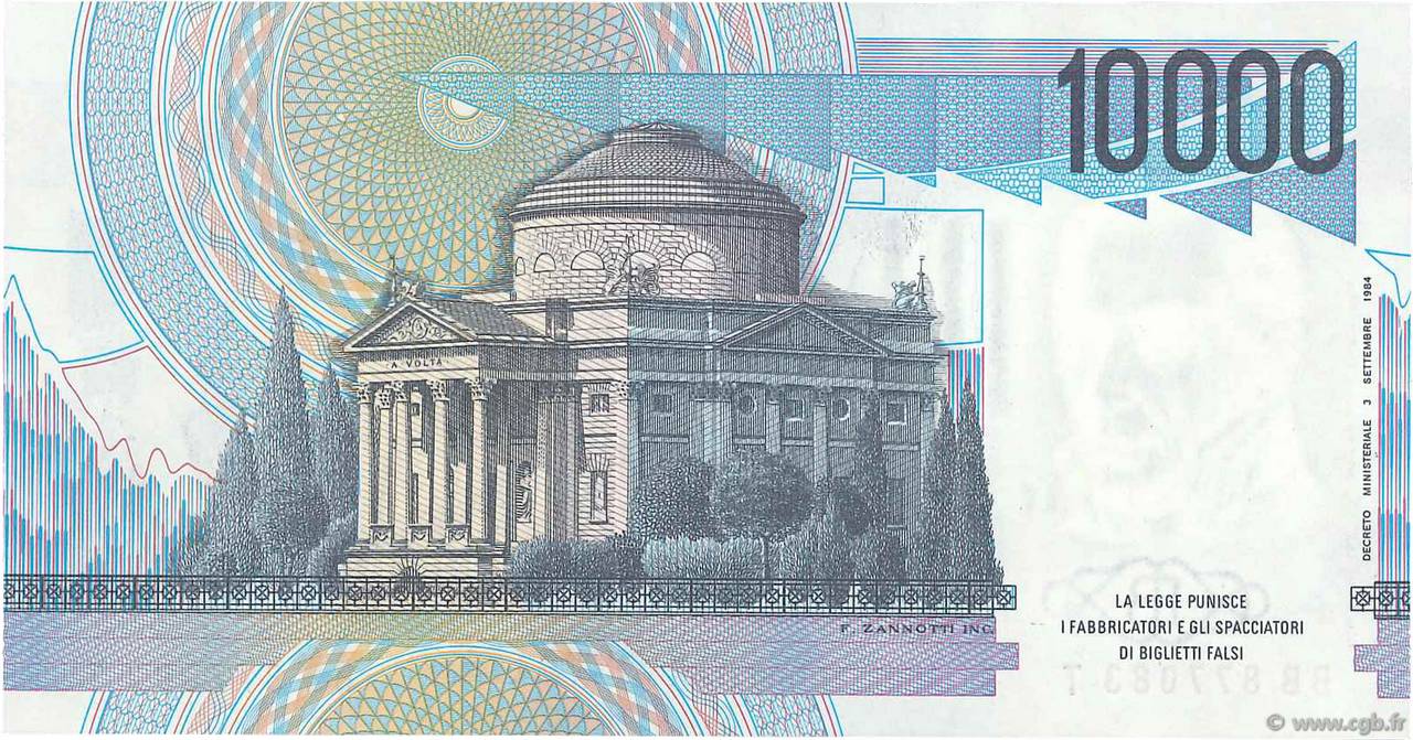 10000 Lire ITALIA 1984 P.112a b97_6456 Banconote 10000 Lire ITALIA 1984 P.112a b97_6456 Banconote