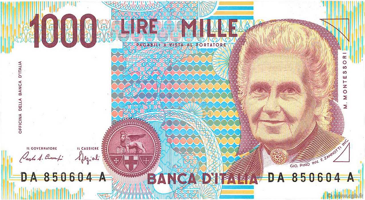 1000 Lire ITALIA  1990 P.114a FDC