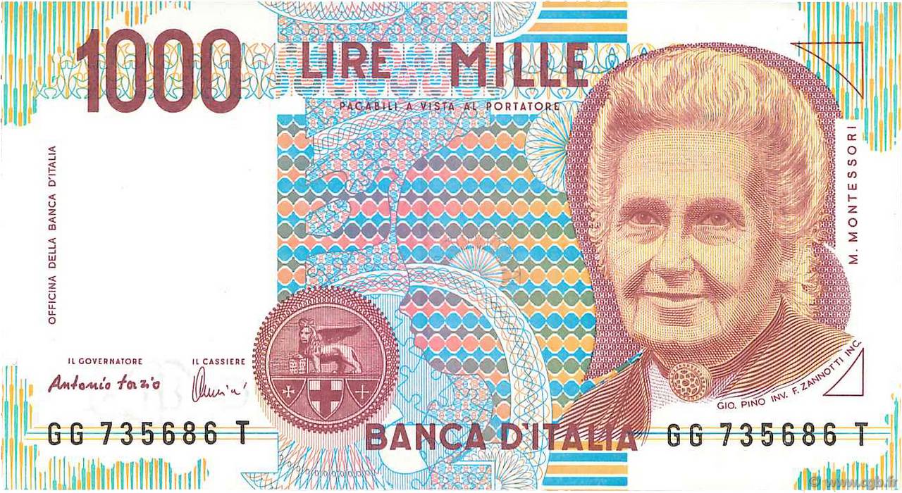 1000 Lire ITALIA  1990 P.114c FDC