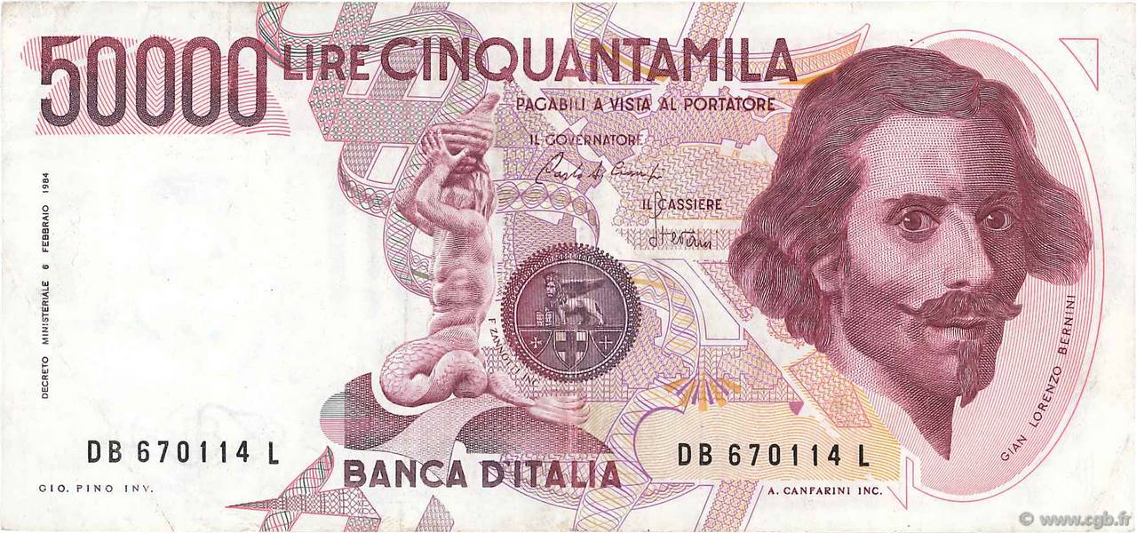 50000 Lire ITALY  1984 P.113a VF