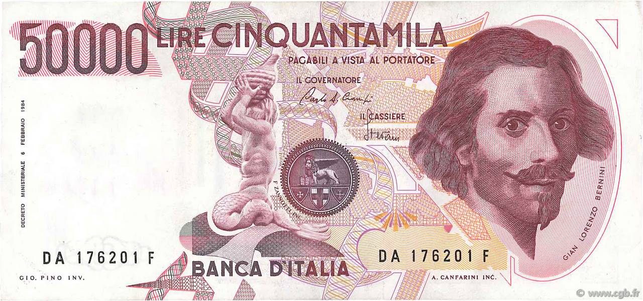 50000 Lire ITALIA  1984 P.113a SPL