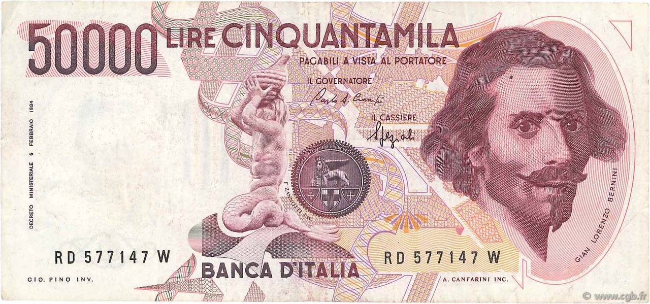 50000 Lire ITALIEN  1984 P.113b S