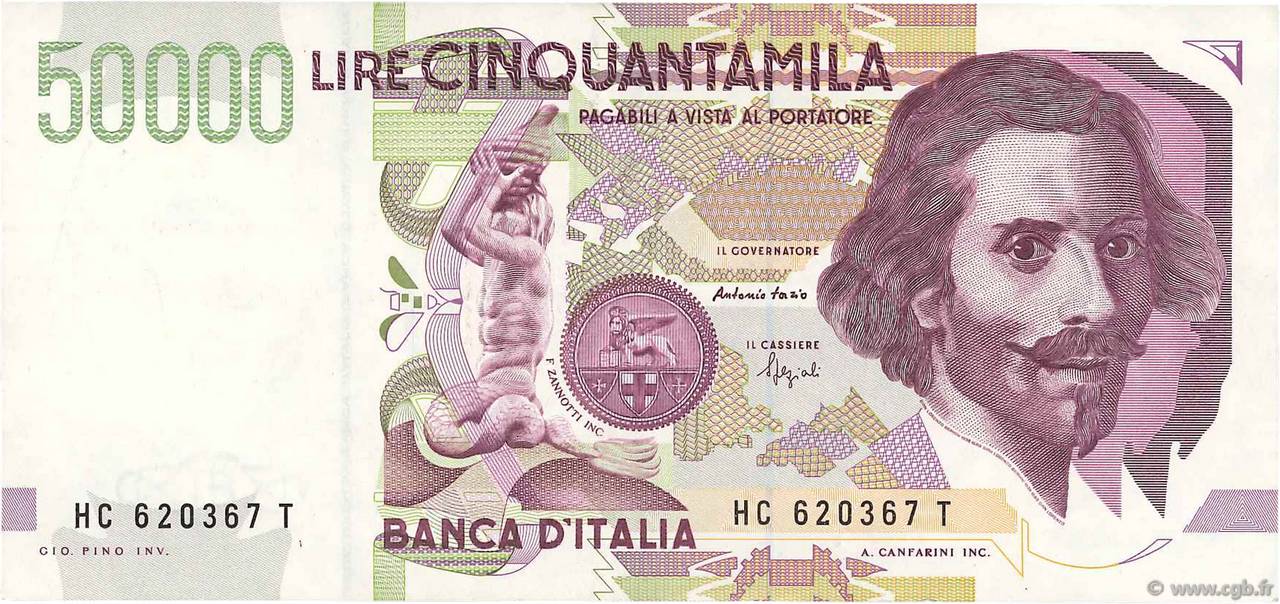 50000 Lire ITALIA  1992 P.116b SPL