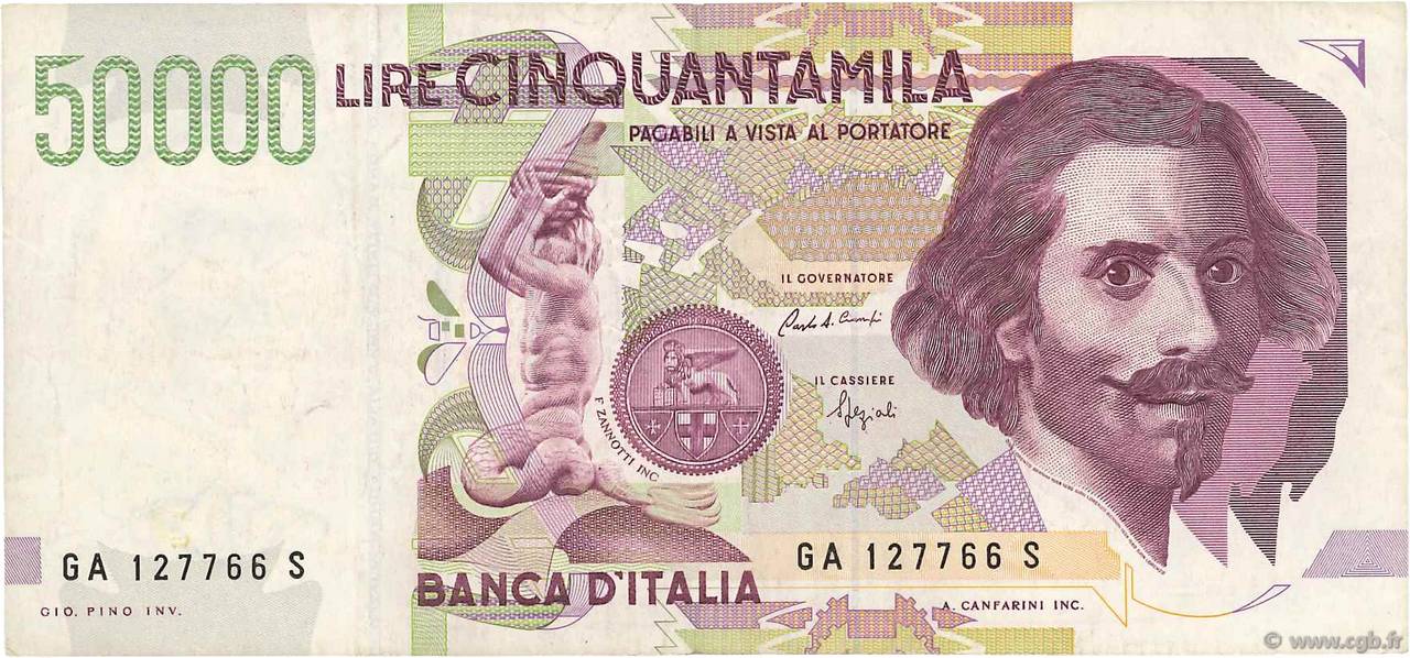 50000 Lire ITALIA  1992 P.116a BB