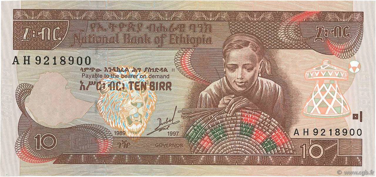 10 Birr ETHIOPIA  1997 P.48a UNC