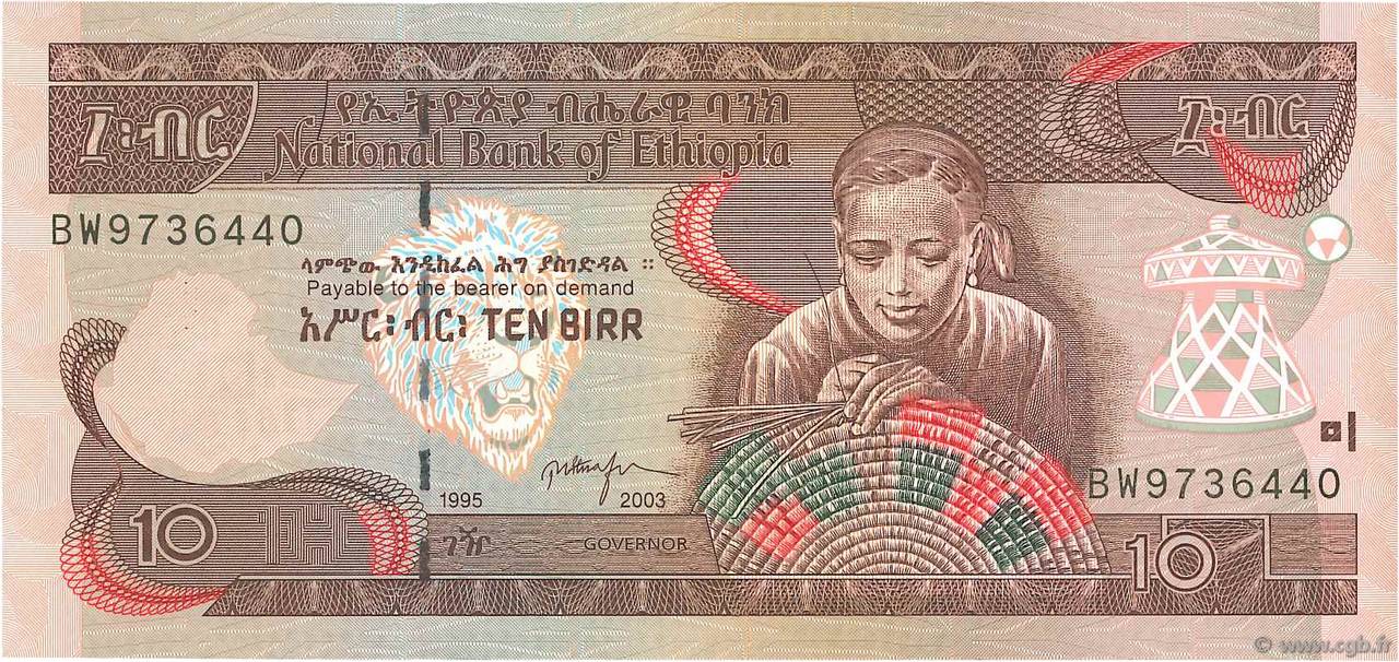 10 Birr ETHIOPIA  2003 P.48c UNC