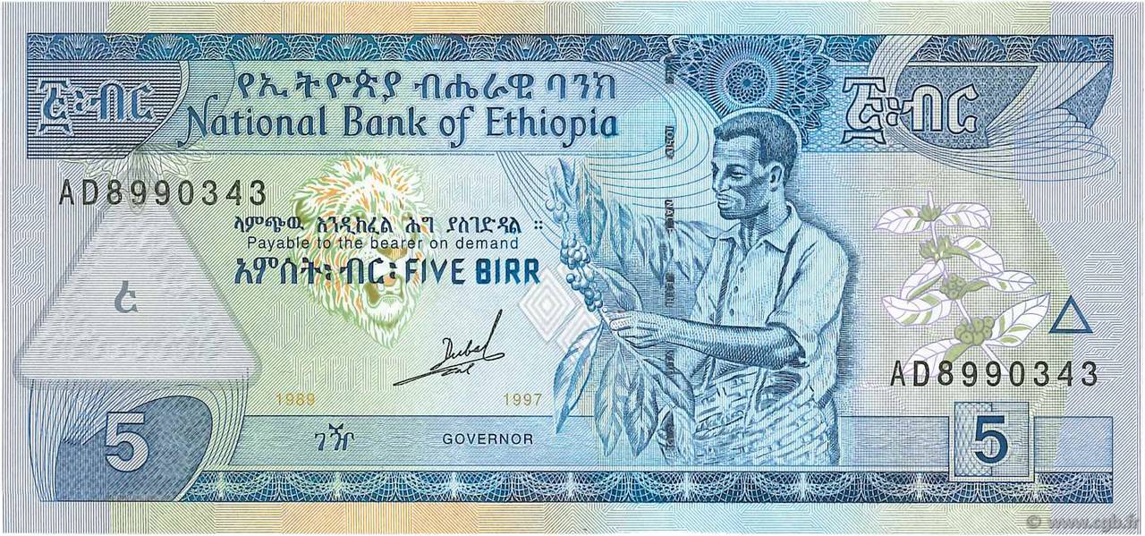 5 Birr ETHIOPIA  1997 P.47a UNC