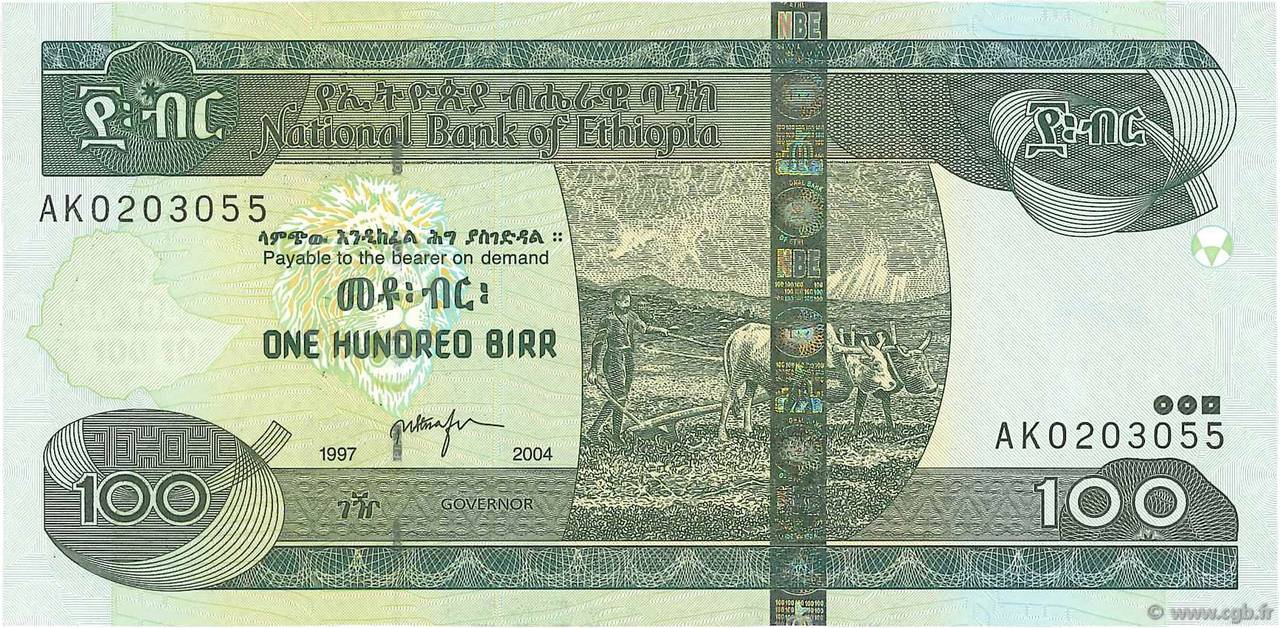100 Birr ETIOPIA  2004 P.52b FDC