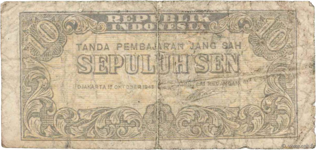 10 Sen INDONESIA  1945 P.015a G