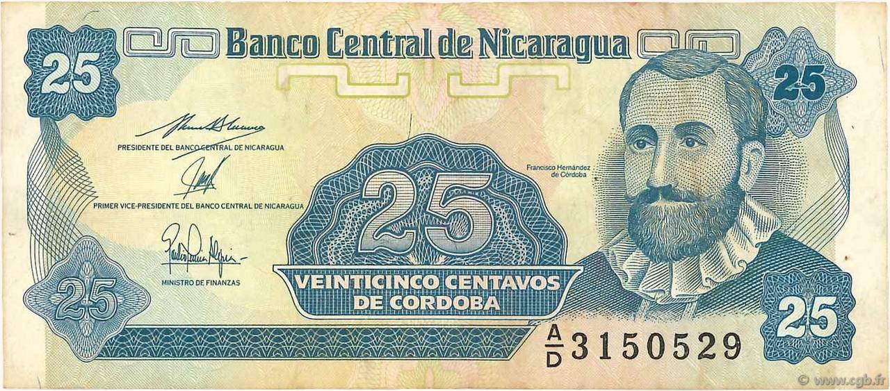 25 Centavos NICARAGUA  1991 P.170a VF-
