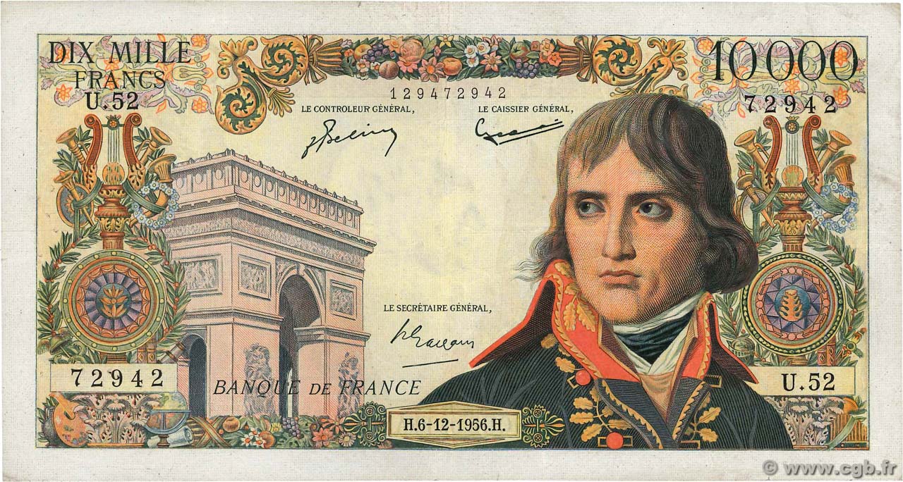 10000 Francs BONAPARTE FRANCE  1956 F.51.06 TB