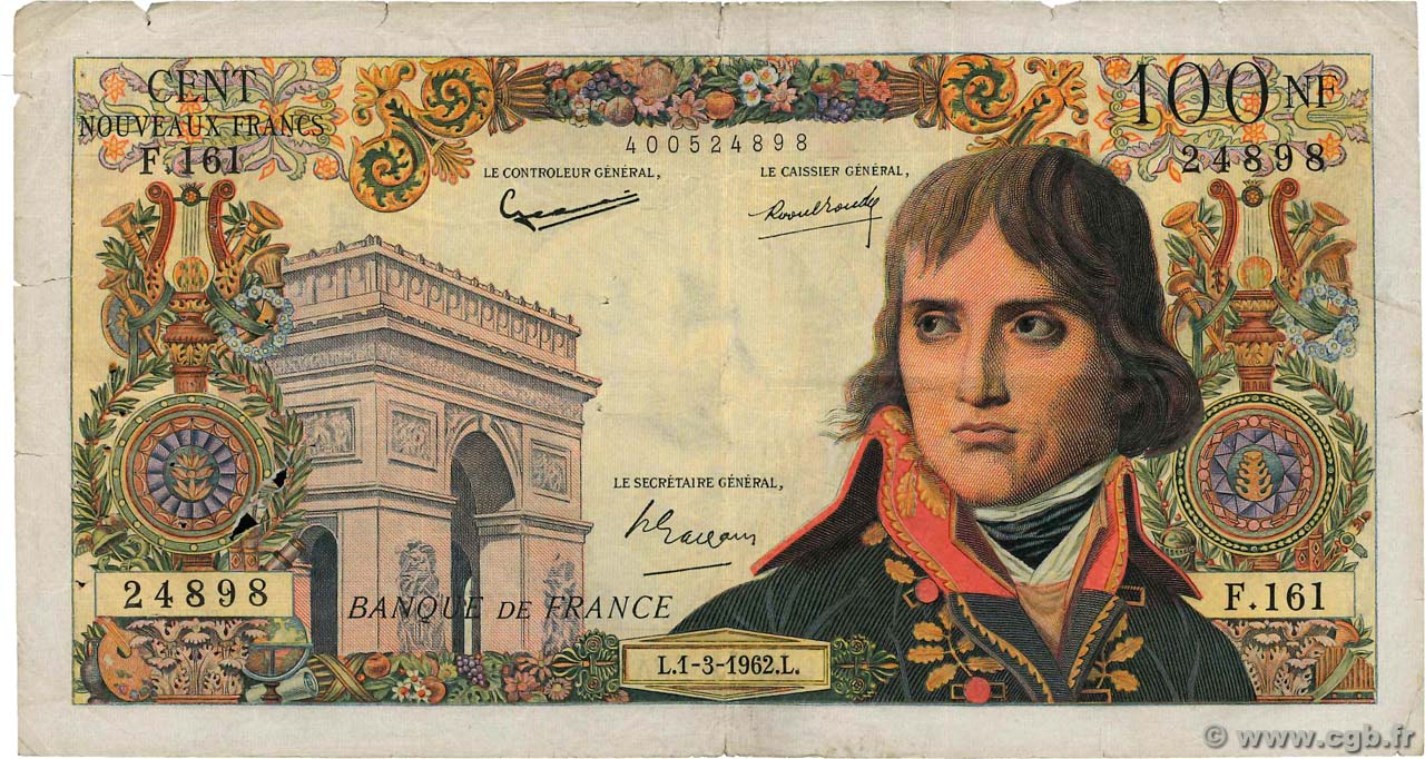 100 Nouveaux Francs BONAPARTE FRANCE  1962 F.59.14 G