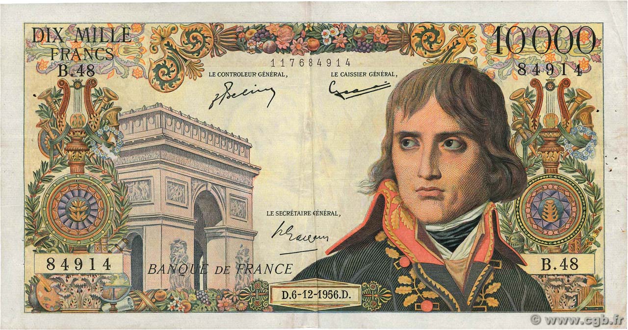 10000 Francs BONAPARTE FRANCE  1956 F.51.04 TTB