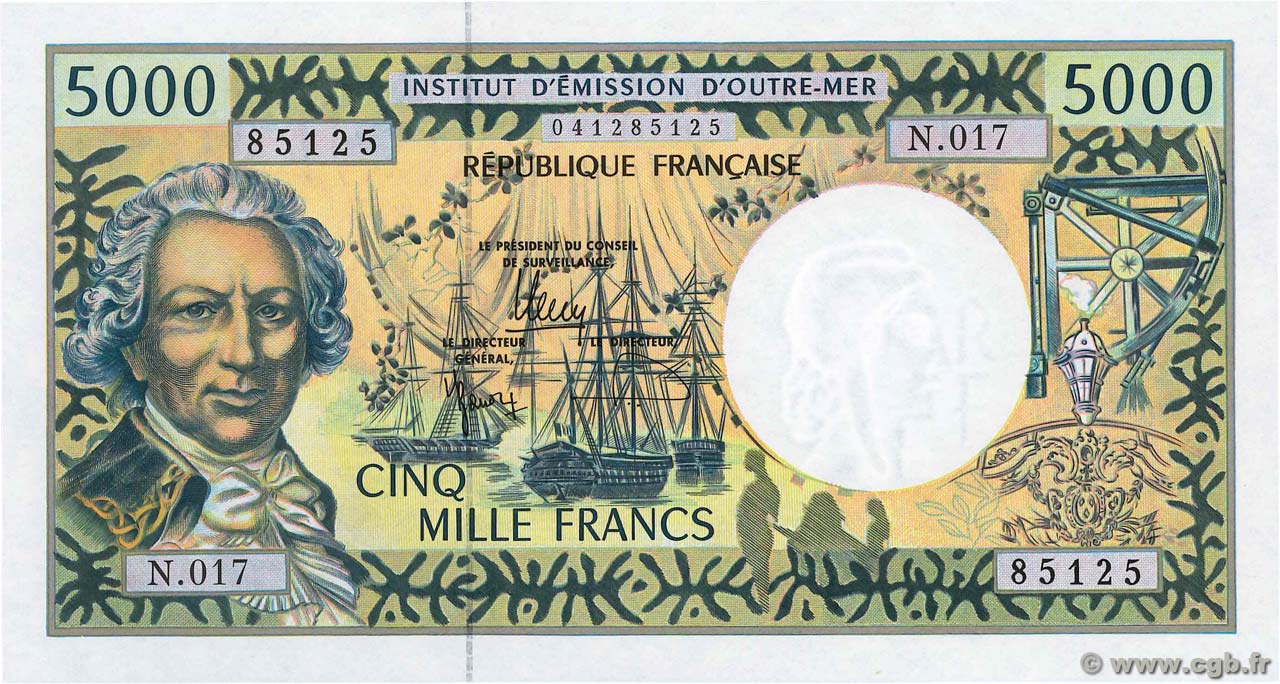 5000 Francs FRENCH PACIFIC TERRITORIES  2010 P.03i UNC