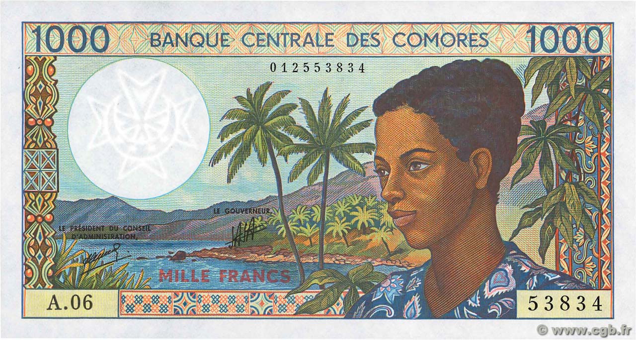 1000 Francs COMORES  1994 P.11b pr.NEUF
