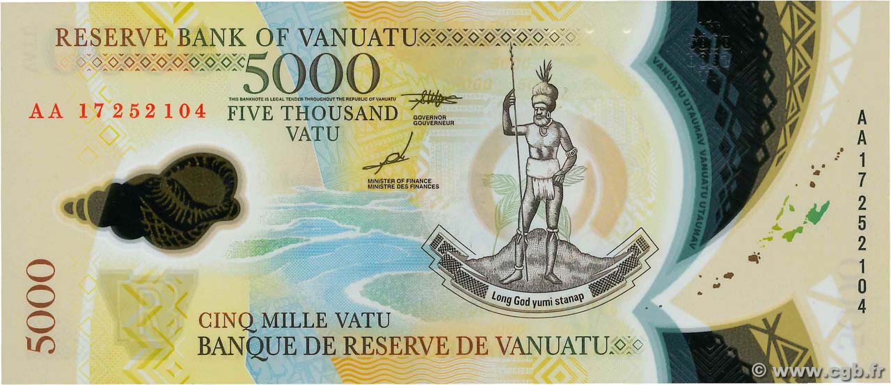 5000 Vatu VANUATU  2017 P.19 ST