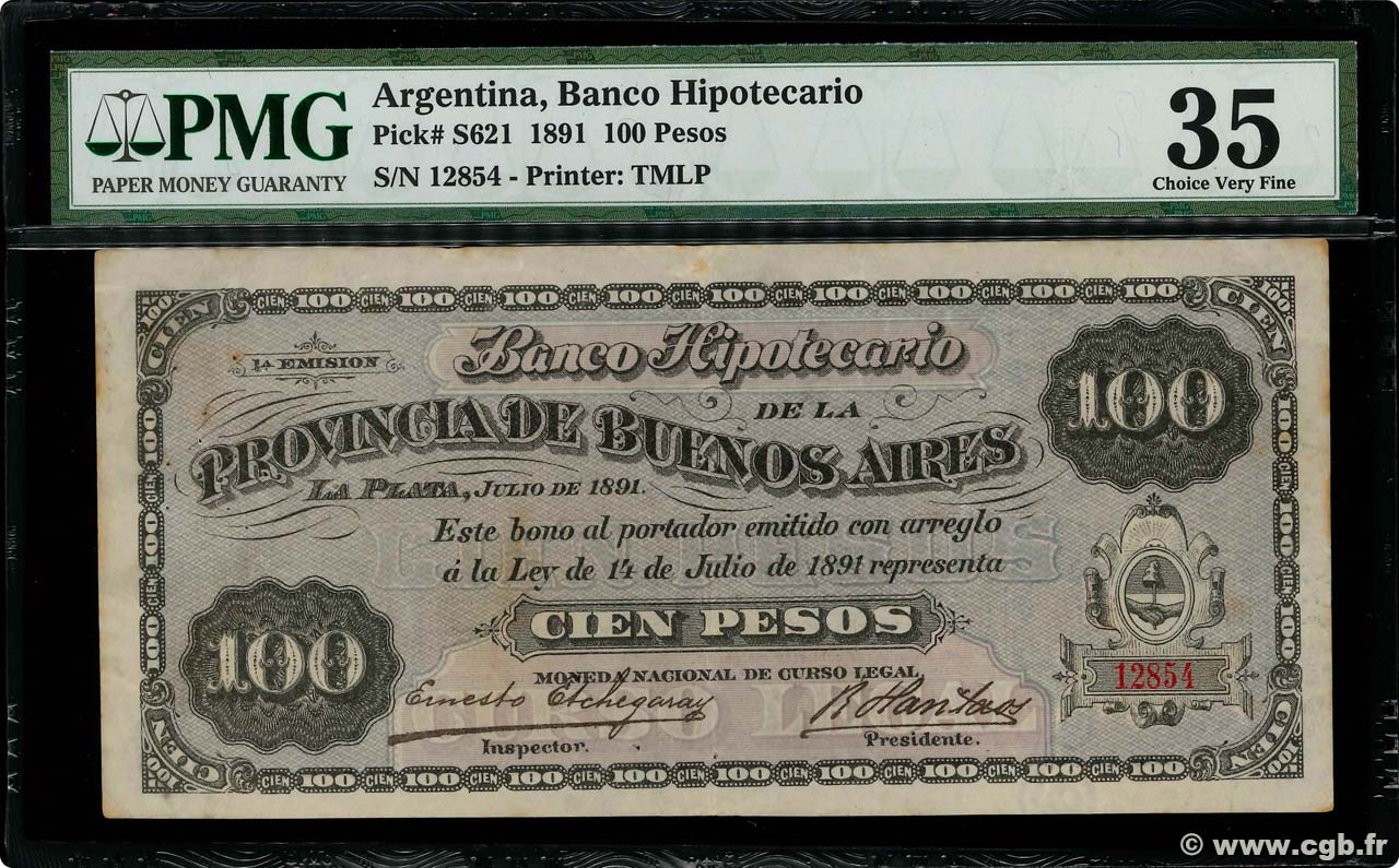 100 Pesos ARGENTINE  1891 PS.0621 pr.TTB