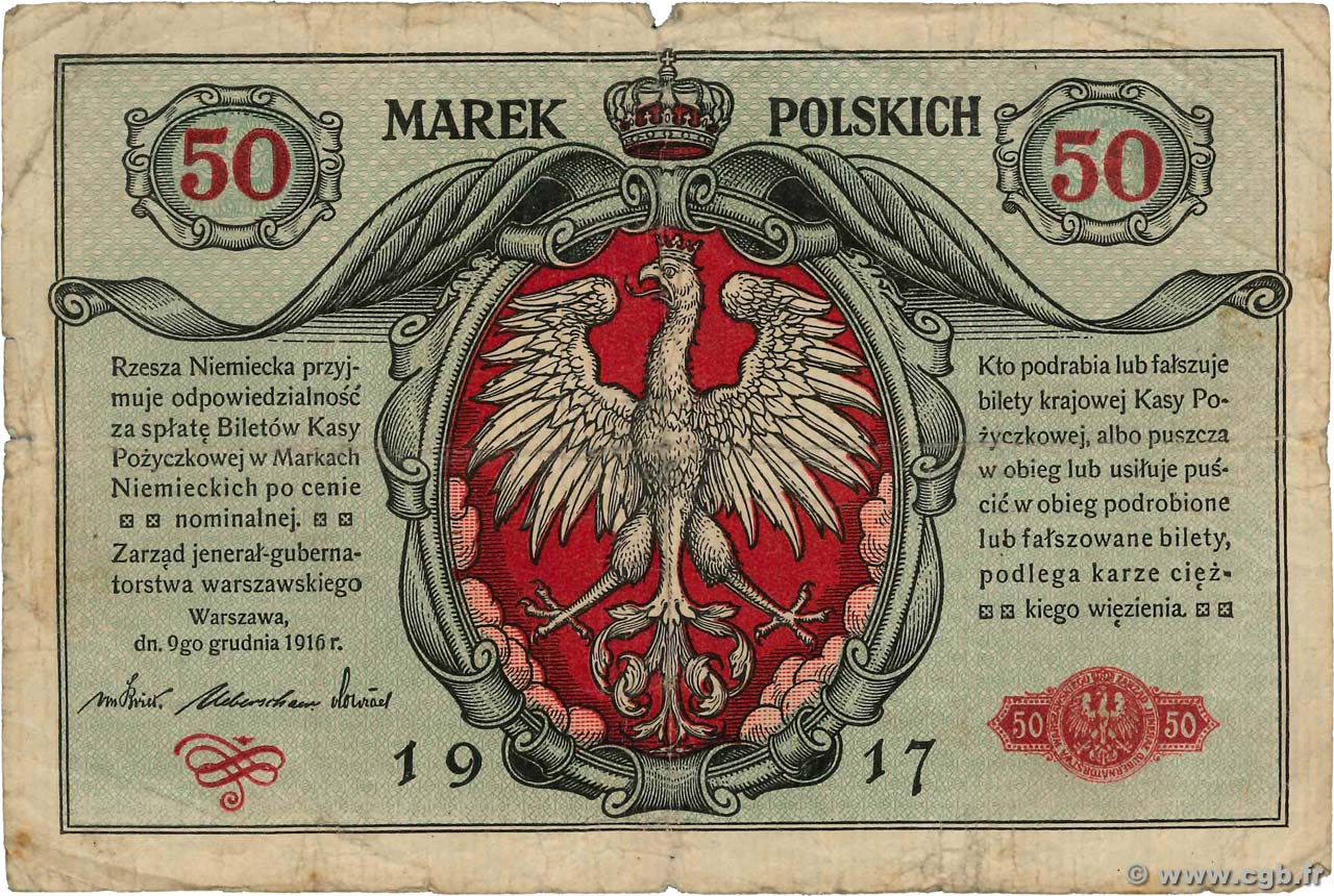 50 Marek POLAND  1917 P.005 G