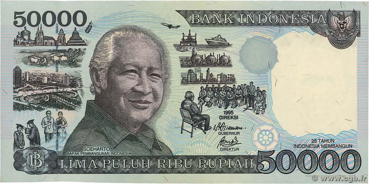 50000 Rupiah INDONESIA  1997 P.136c UNC