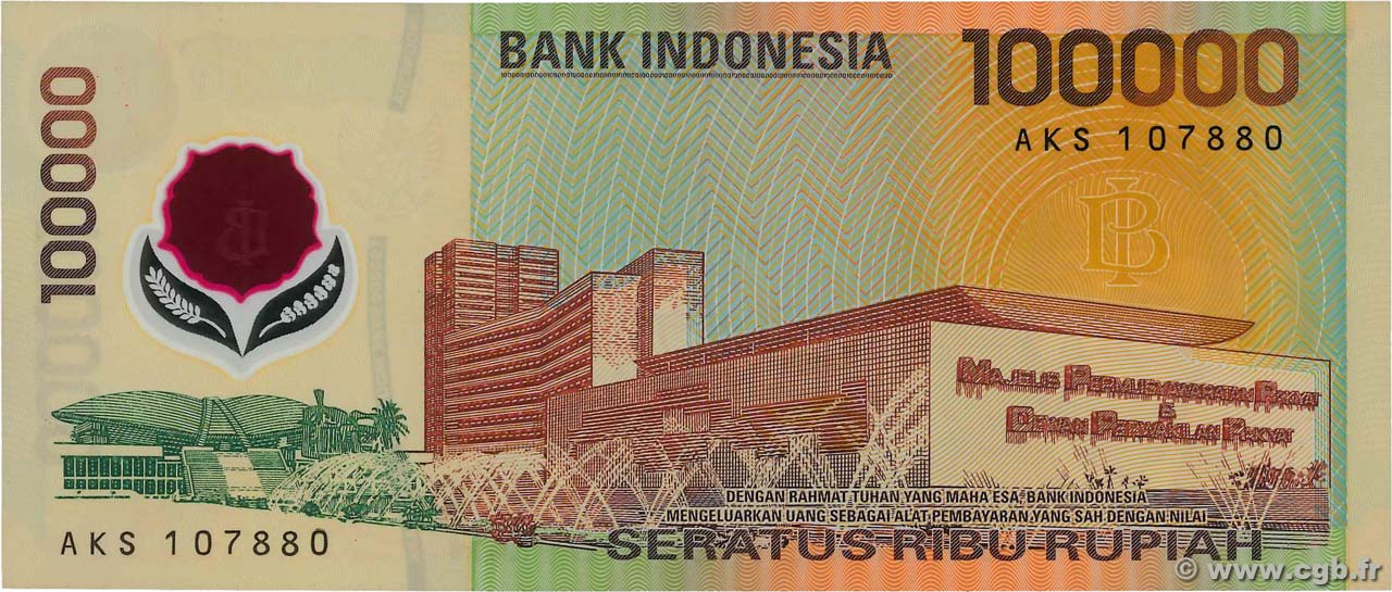 100000 Rupiah INDONESIA 1999 P.140 B97_6967 Banknotes