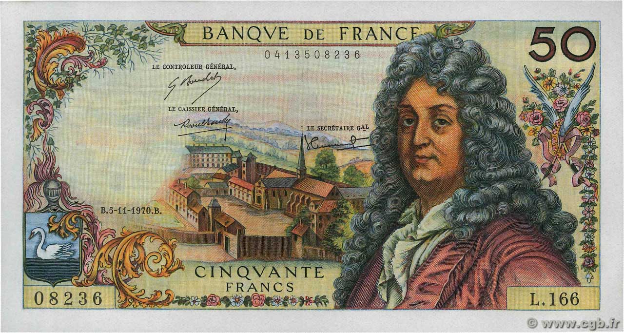 50 Francs RACINE FRANCIA  1970 F.64.17 SPL+