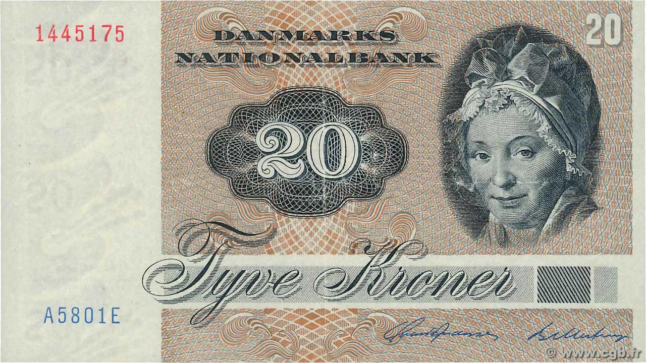 20 Kroner DENMARK  1980 P.049b XF