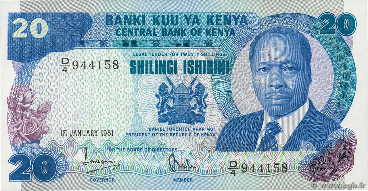 20 Shillings KENIA  1981 P.21a ST