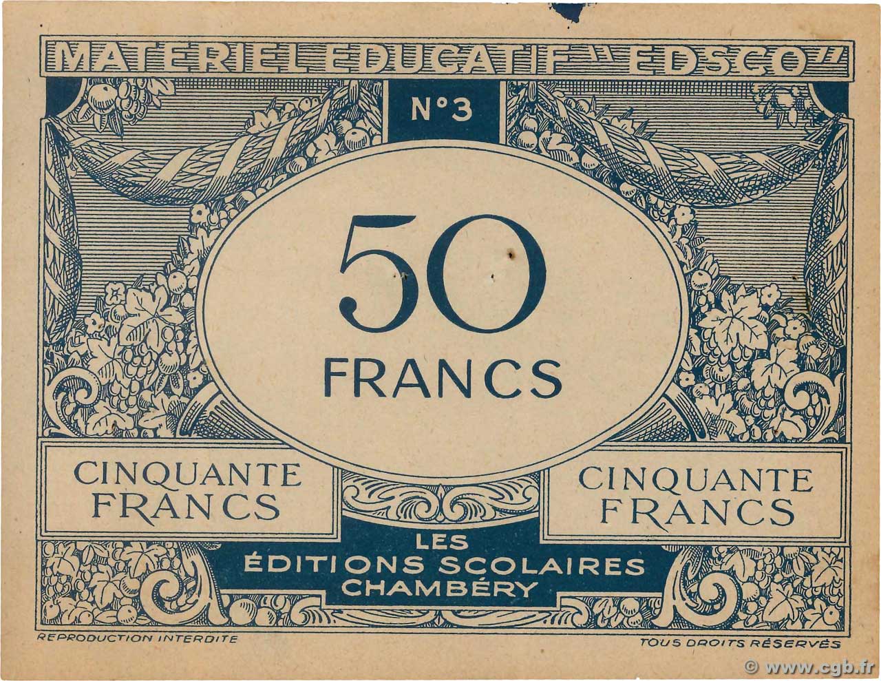 50 Francs Scolaire FRANCE regionalism and miscellaneous  1940  XF