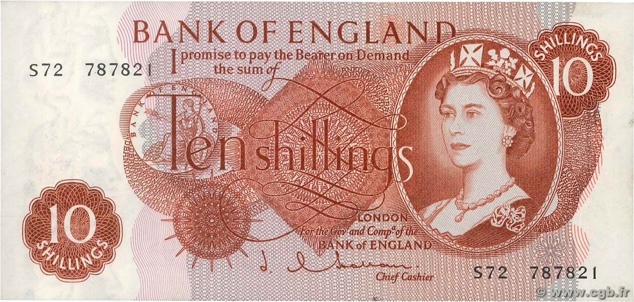 10 Shillings INGHILTERRA  1962 P.373b AU