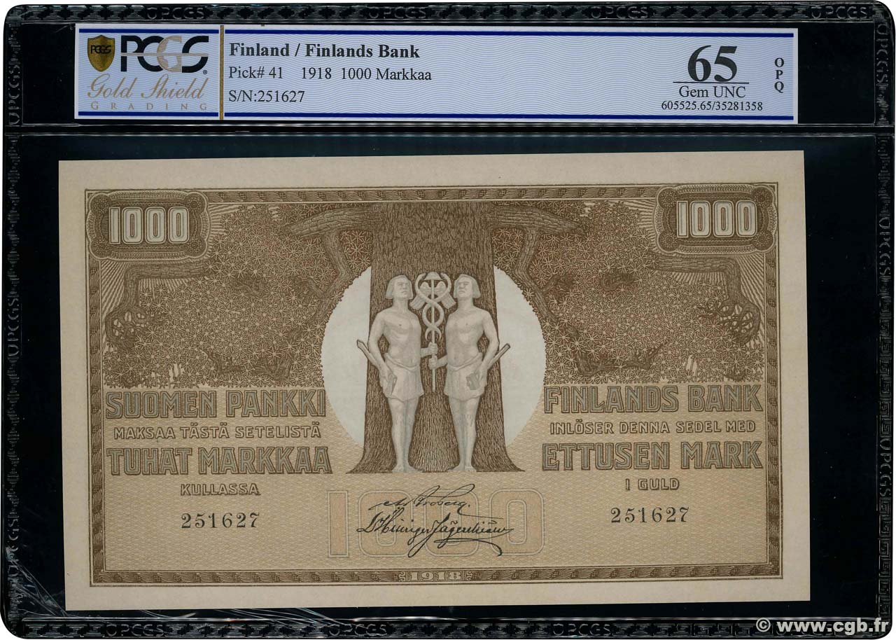 1000 Markkaa FINLANDE  1918 P.041 NEUF
