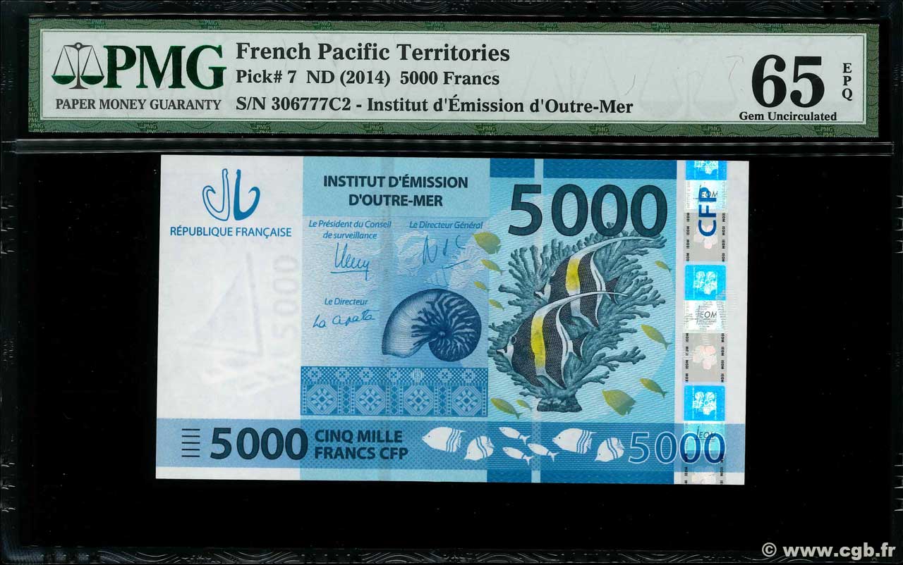 5000 Francs CFP POLYNÉSIE, TERRITOIRES D OUTRE MER  2014 P.07 NEUF