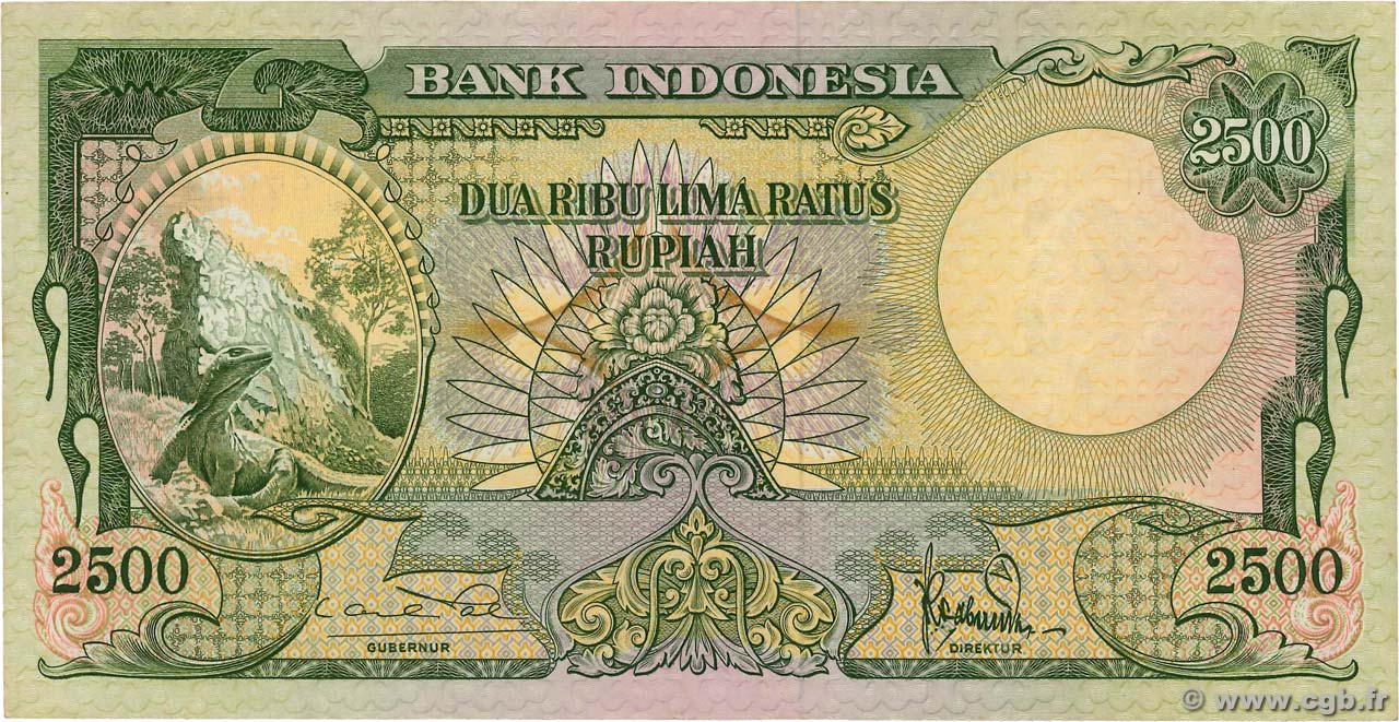 2500 Rupiah INDONESIA  1957 P.054a BB