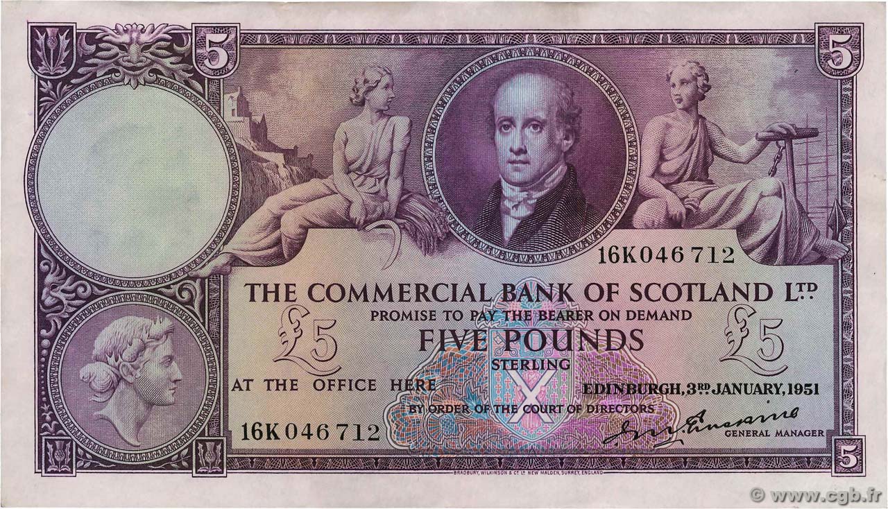 5 Pounds SCOTLAND  1947 PS.333 MBC