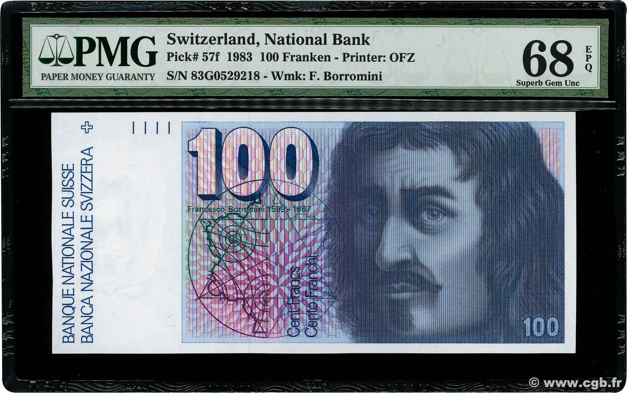 100 Francs SUISSE  1983 P.57f NEUF