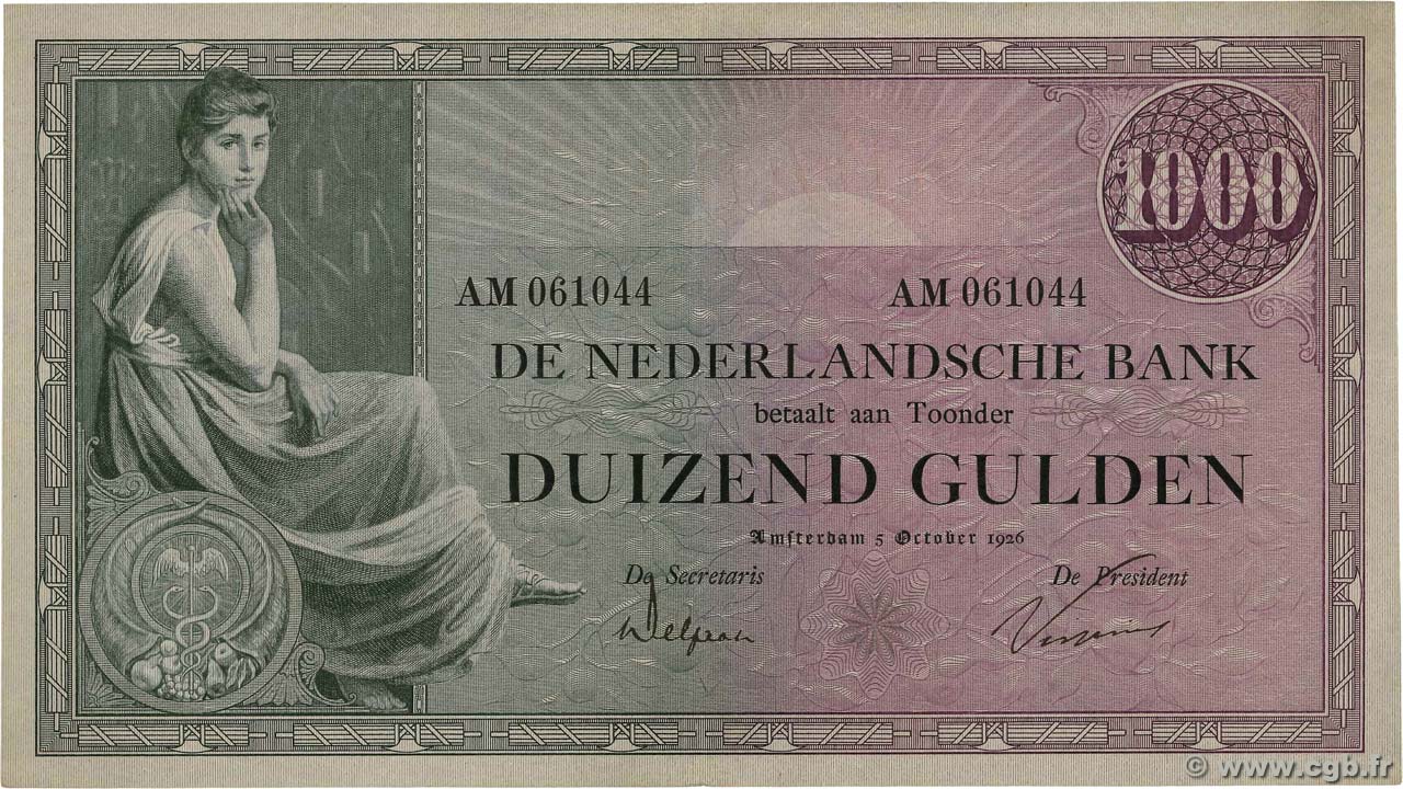 1000 Gulden PAYS-BAS  1926 P.048 TTB