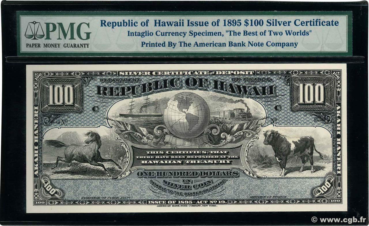 100 Dollars HAWAII  1895 P.- FDC
