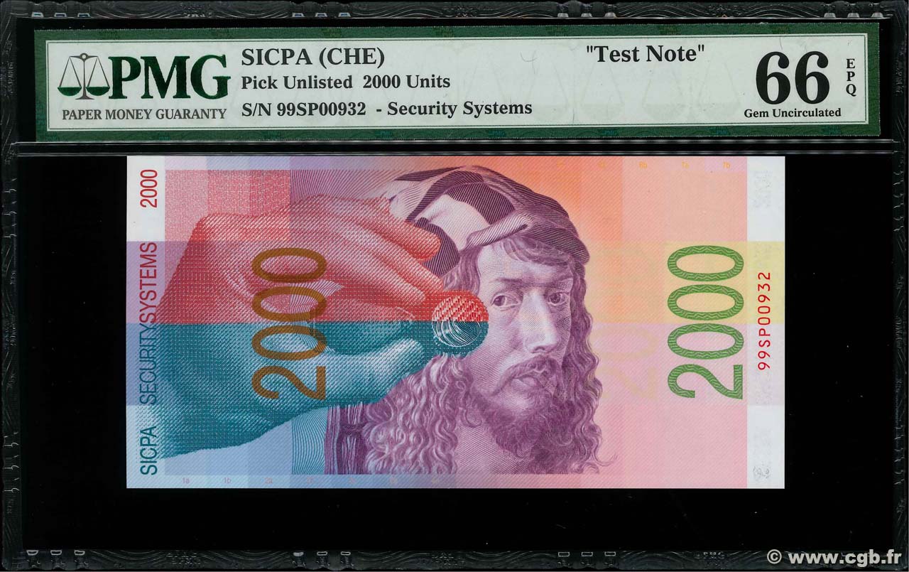 2000 (Durer) Test Note SUISSE  2000  NEUF