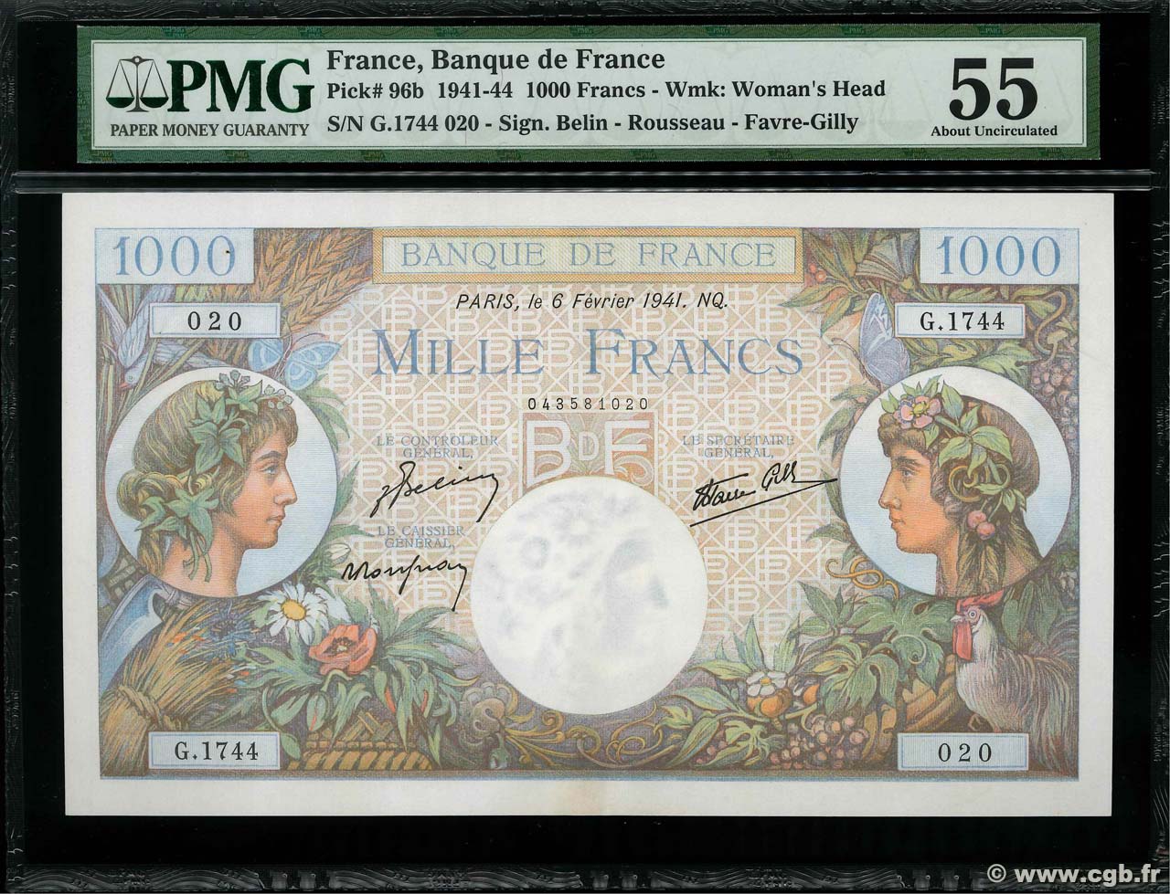 1000 Francs COMMERCE ET INDUSTRIE FRANCE  1941 F.39.04 SPL