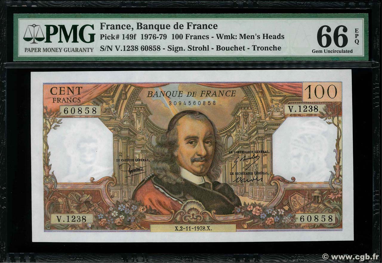 100 Francs CORNEILLE FRANCE  1978 F.65.64 UNC
