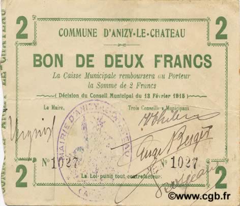 2 Francs FRANCE regionalism and miscellaneous  1915 JP.02-0030 VF+