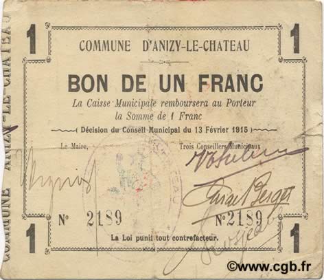 1 Franc FRANCE Regionalismus und verschiedenen  1915 JP.02-0032 SS